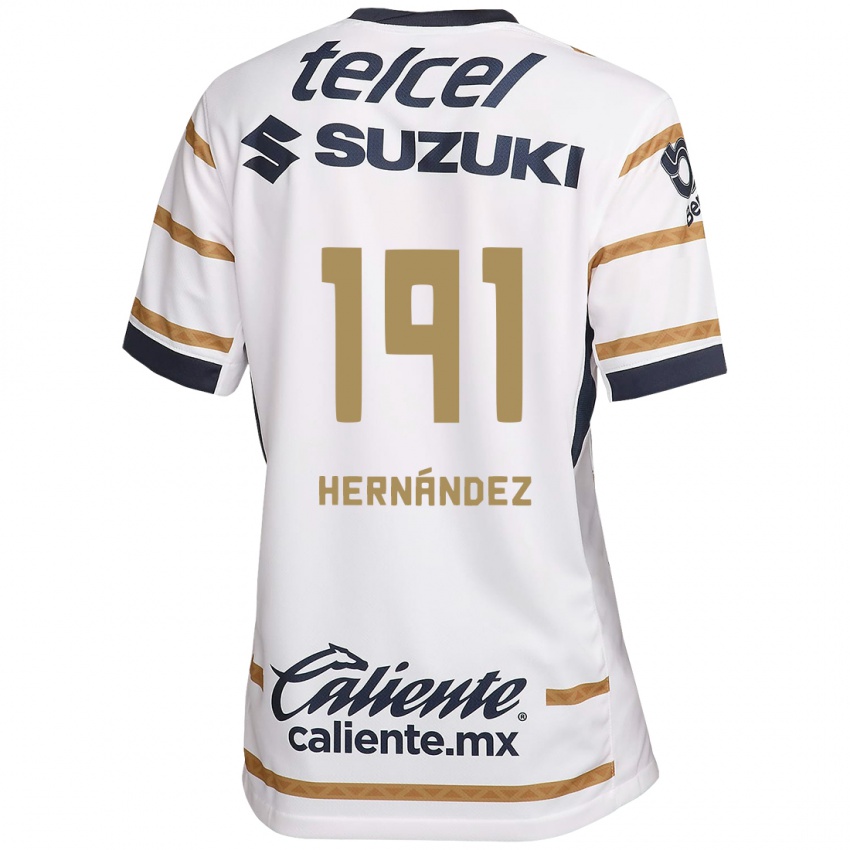 Niño Camiseta Marco Hernández #191 Obsidiana Blanca 1ª Equipación 2024/25 La Camisa Chile