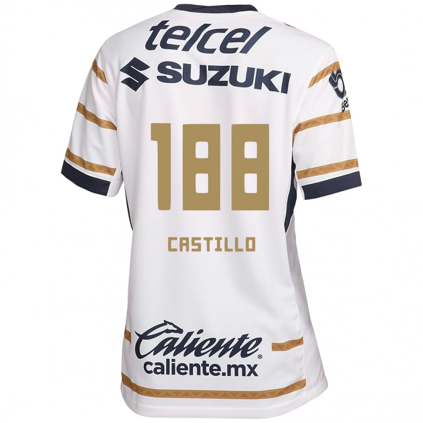 Niño Camiseta Christian Castillo #188 Obsidiana Blanca 1ª Equipación 2024/25 La Camisa Chile