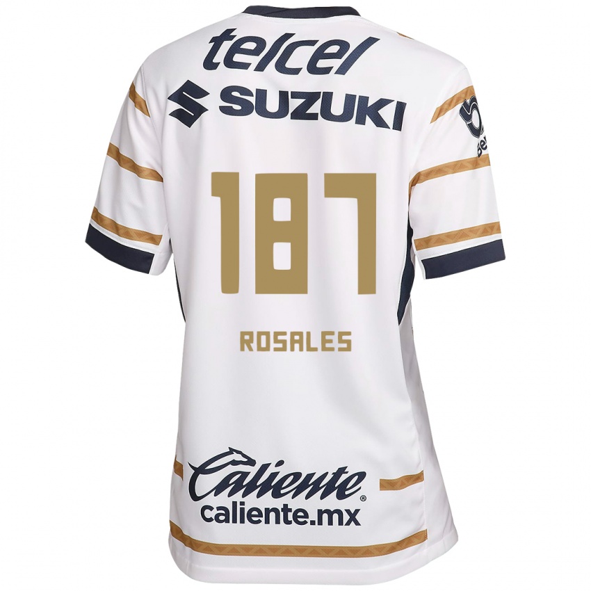 Niño Camiseta Alonso Rosales #187 Obsidiana Blanca 1ª Equipación 2024/25 La Camisa Chile