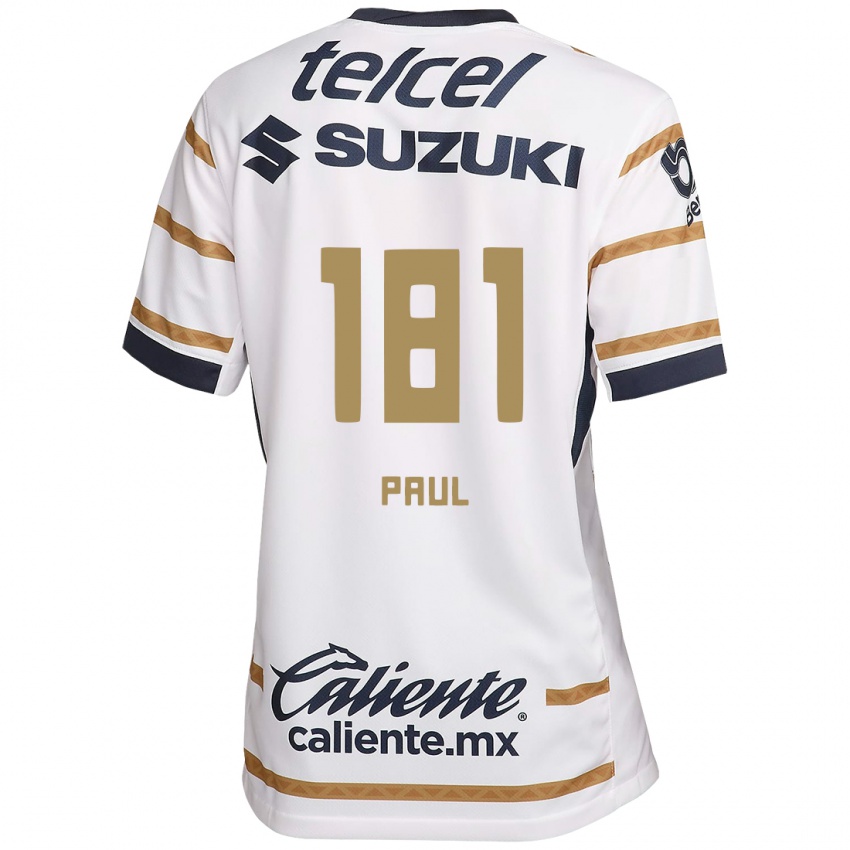 Niño Camiseta Miguel Paul #181 Obsidiana Blanca 1ª Equipación 2024/25 La Camisa Chile