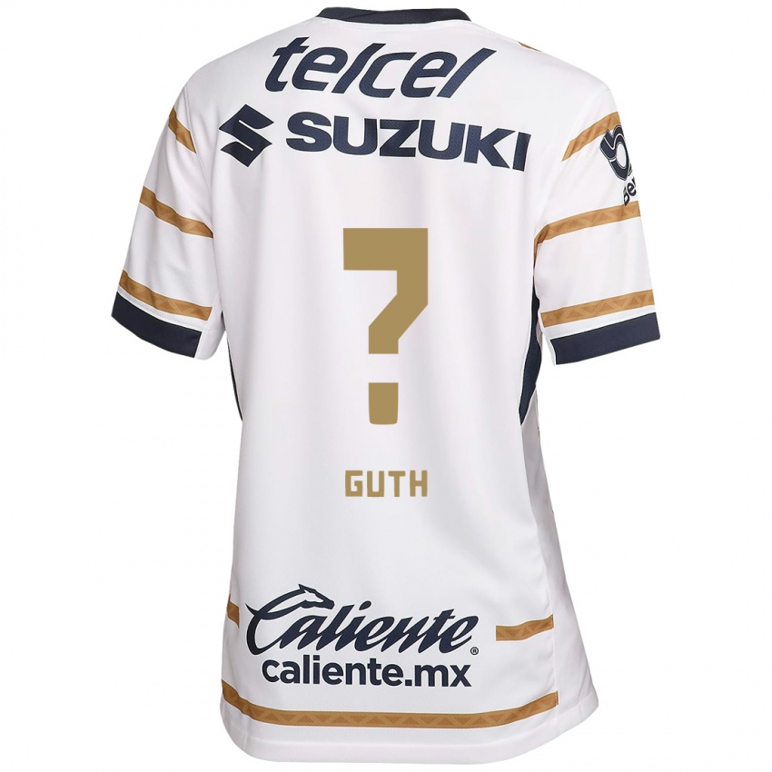 Niño Camiseta Tiago Guth #0 Obsidiana Blanca 1ª Equipación 2024/25 La Camisa Chile