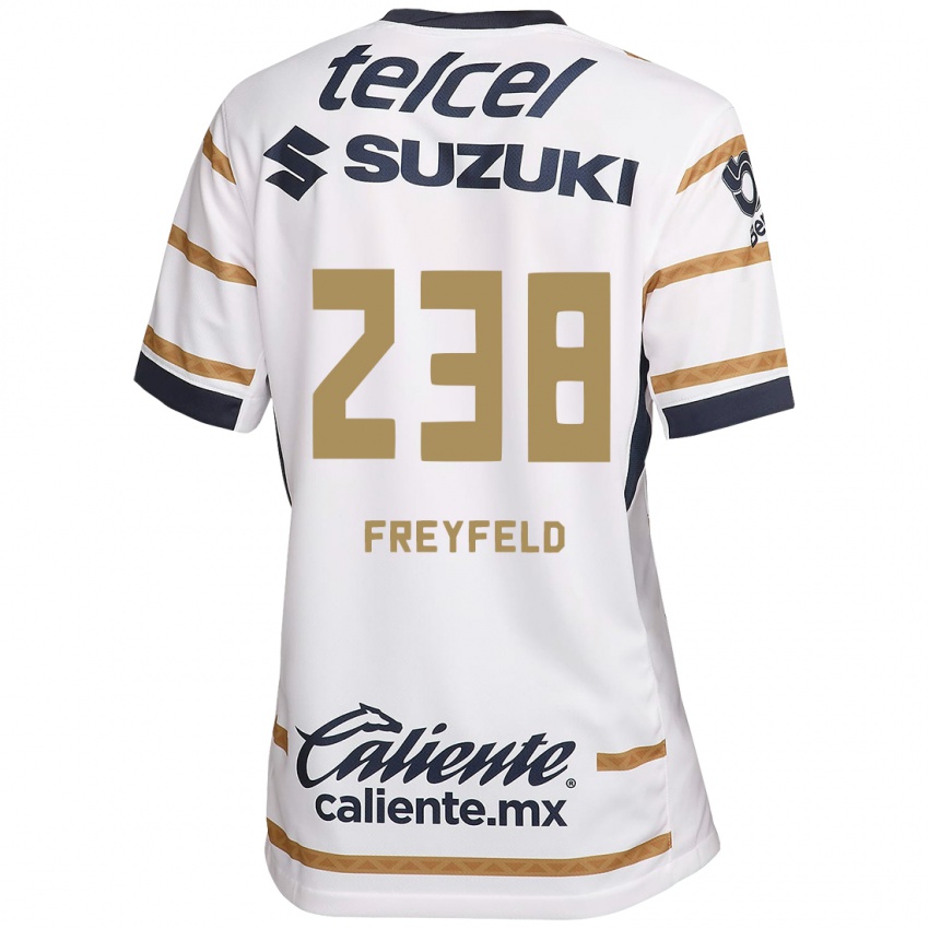 Niño Camiseta Julián Freyfeld #238 Obsidiana Blanca 1ª Equipación 2024/25 La Camisa Chile