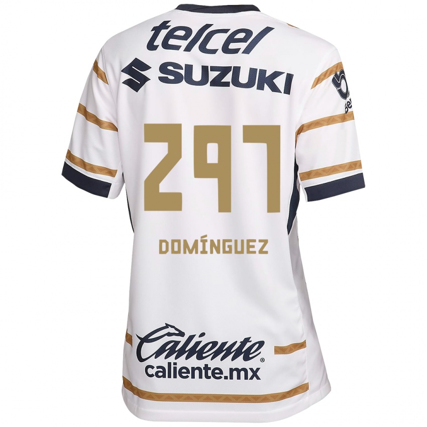 Niño Camiseta Julio Dominguez #297 Obsidiana Blanca 1ª Equipación 2024/25 La Camisa Chile