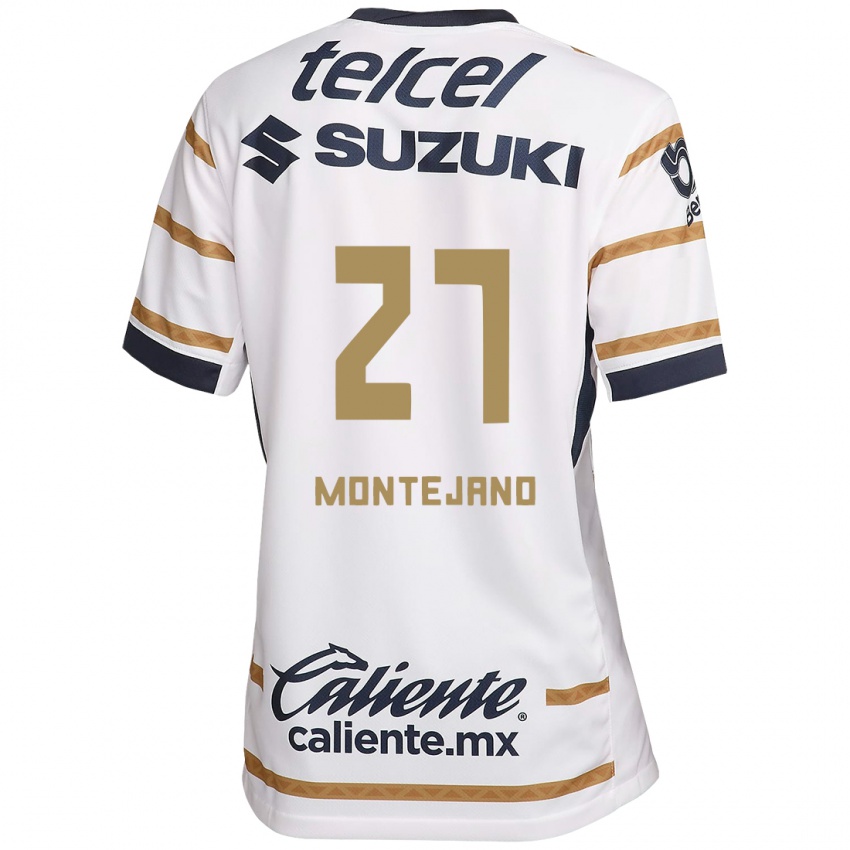 Niño Camiseta Emanuel Montejano #27 Obsidiana Blanca 1ª Equipación 2024/25 La Camisa Chile