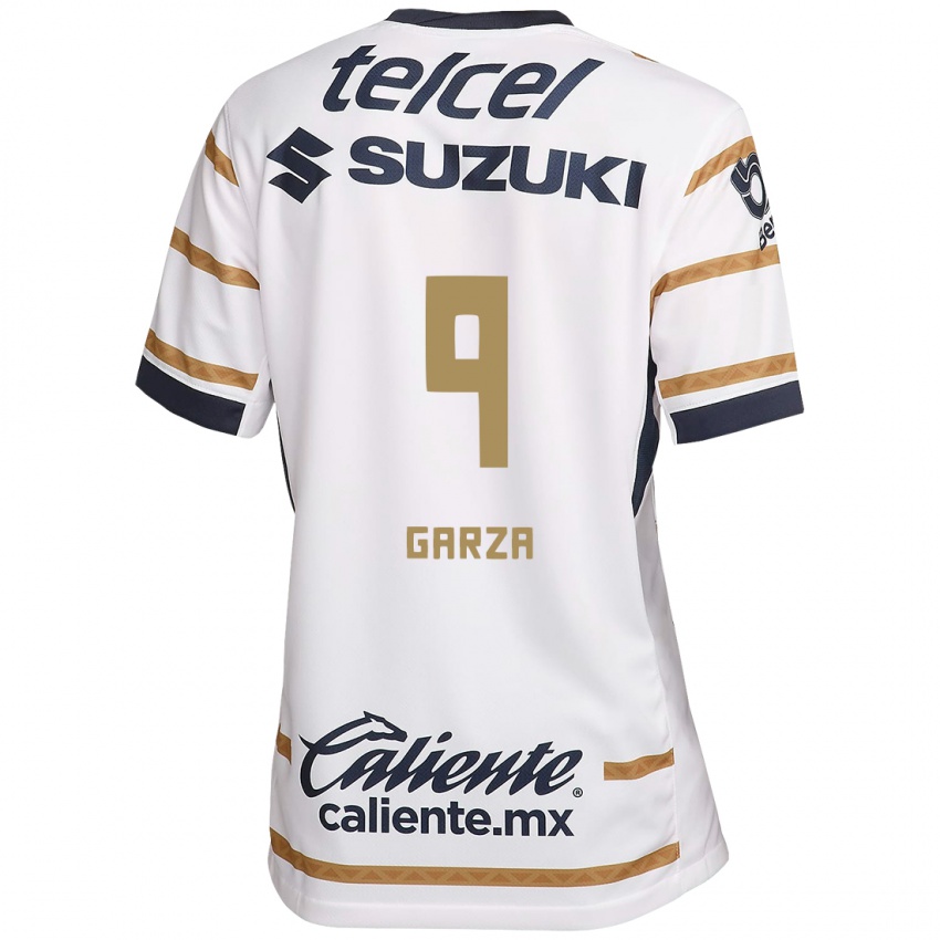 Niño Camiseta Dinora Garza #9 Obsidiana Blanca 1ª Equipación 2024/25 La Camisa Chile