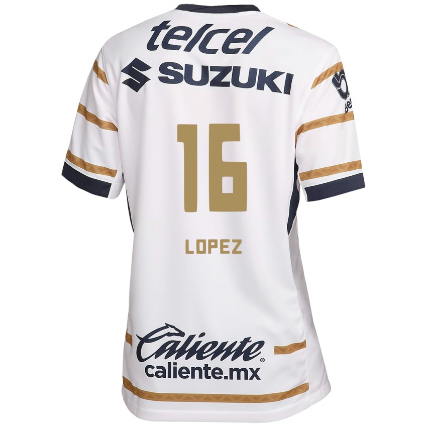 Niño Camiseta Samantha Lopez #16 Obsidiana Blanca 1ª Equipación 2024/25 La Camisa Chile