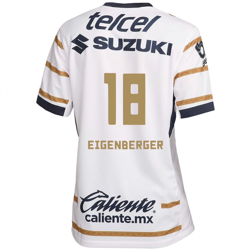 Niño Camiseta Chandra Eigenberger #18 Obsidiana Blanca 1ª Equipación 2024/25 La Camisa Chile