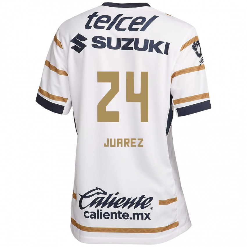 Niño Camiseta Gabriela Juarez #24 Obsidiana Blanca 1ª Equipación 2024/25 La Camisa Chile