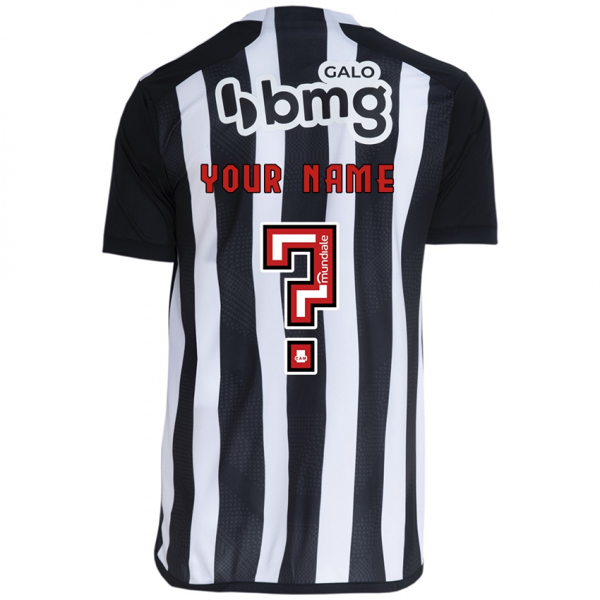 Niño Camiseta Su Nombre #0 Blanco Negro 1ª Equipación 2024/25 La Camisa Chile