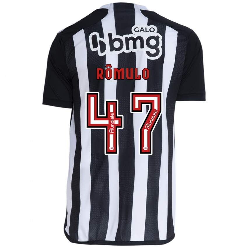 Niño Camiseta Rômulo #47 Blanco Negro 1ª Equipación 2024/25 La Camisa Chile