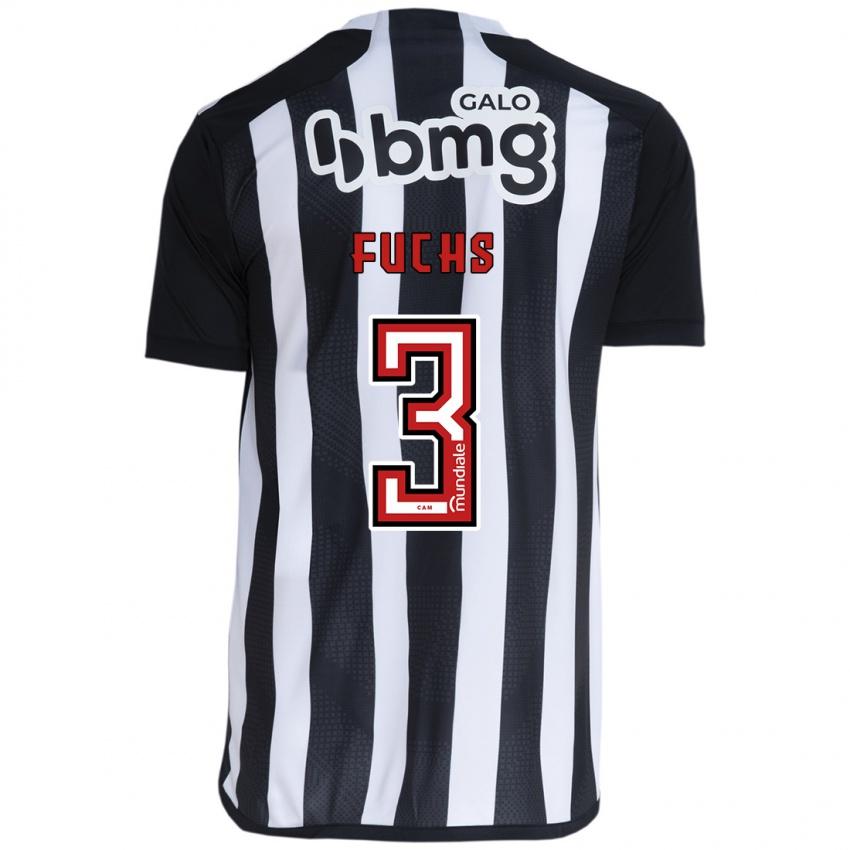 Niño Camiseta Bruno Fuchs #3 Blanco Negro 1ª Equipación 2024/25 La Camisa Chile