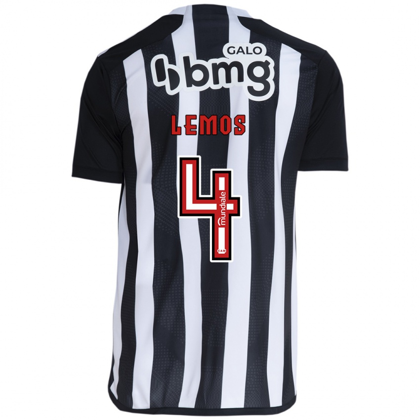 Niño Camiseta Mauricio Lemos #4 Blanco Negro 1ª Equipación 2024/25 La Camisa Chile