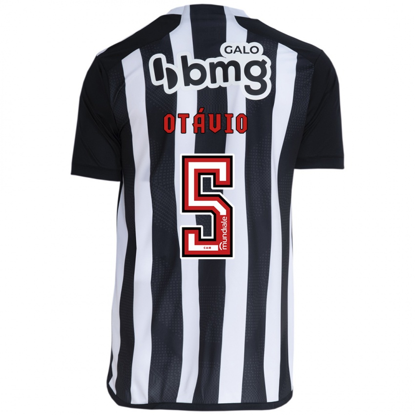 Niño Camiseta Otávio #5 Blanco Negro 1ª Equipación 2024/25 La Camisa Chile