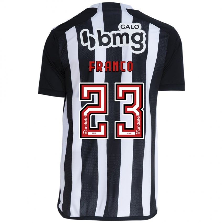 Niño Camiseta Alan Franco #23 Blanco Negro 1ª Equipación 2024/25 La Camisa Chile