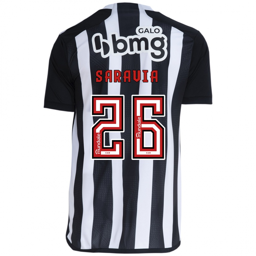 Niño Camiseta Renzo Saravia #26 Blanco Negro 1ª Equipación 2024/25 La Camisa Chile