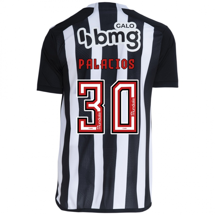 Niño Camiseta Brahian Palacios #30 Blanco Negro 1ª Equipación 2024/25 La Camisa Chile