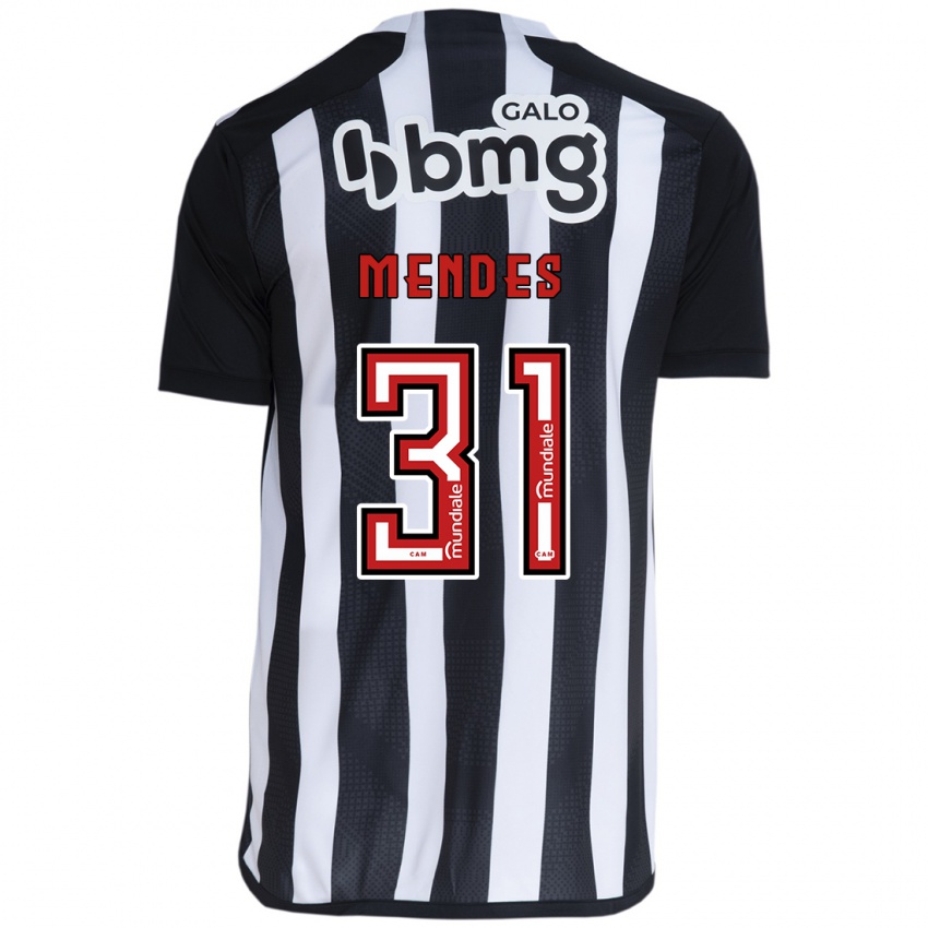 Niño Camiseta Matheus Mendes #31 Blanco Negro 1ª Equipación 2024/25 La Camisa Chile