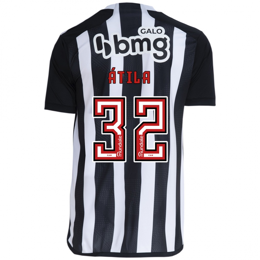 Niño Camiseta Gabriel Átila #32 Blanco Negro 1ª Equipación 2024/25 La Camisa Chile