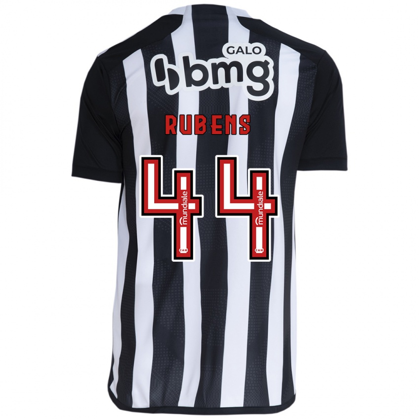 Niño Camiseta Rubens #44 Blanco Negro 1ª Equipación 2024/25 La Camisa Chile