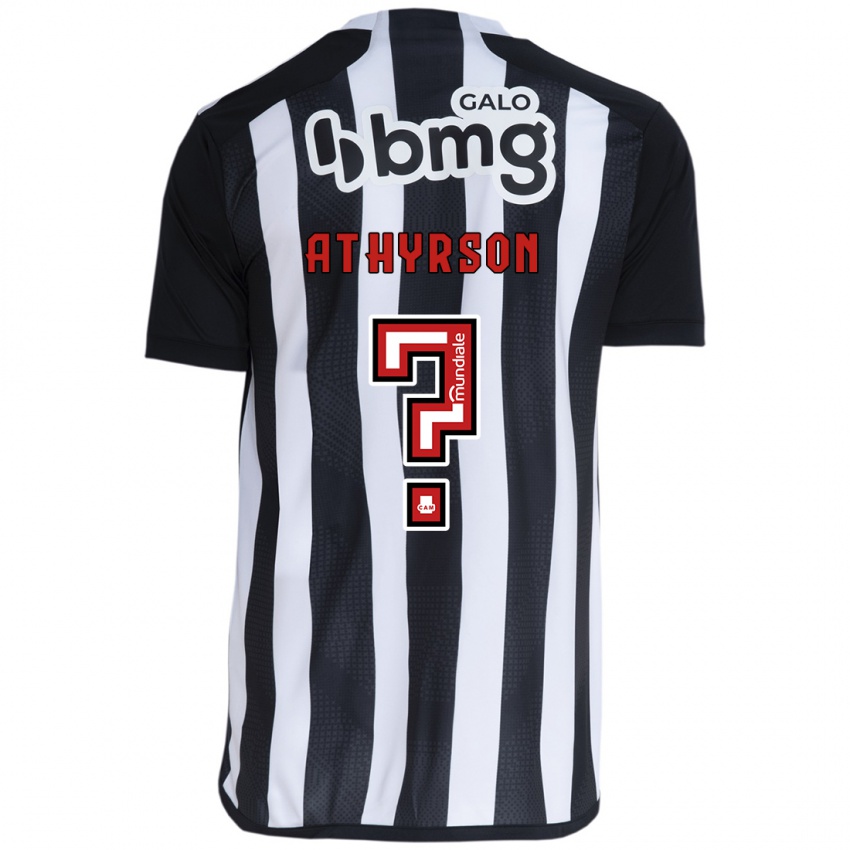 Niño Camiseta Athyrson #0 Blanco Negro 1ª Equipación 2024/25 La Camisa Chile