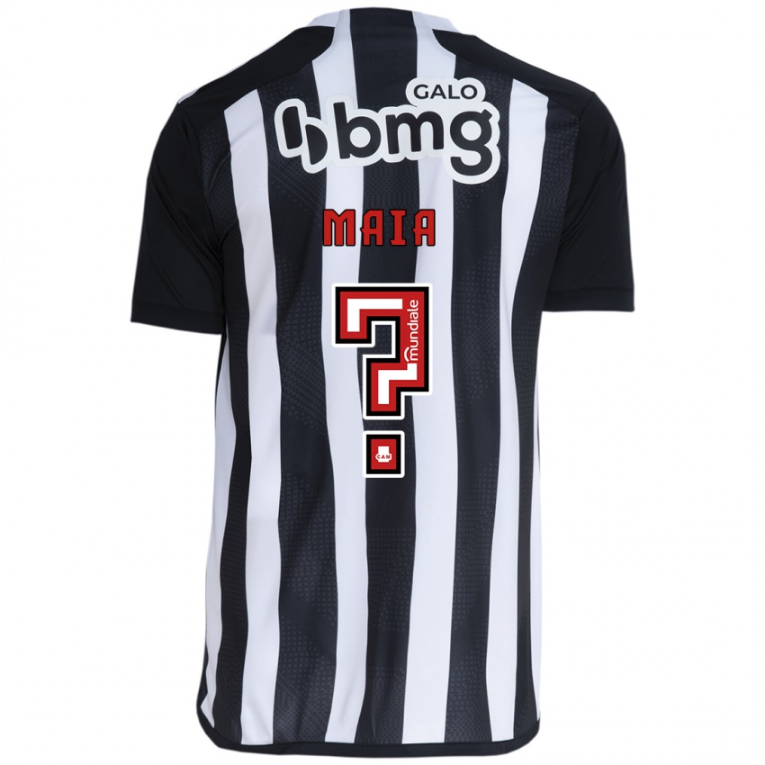 Niño Camiseta Caio Maia #0 Blanco Negro 1ª Equipación 2024/25 La Camisa Chile