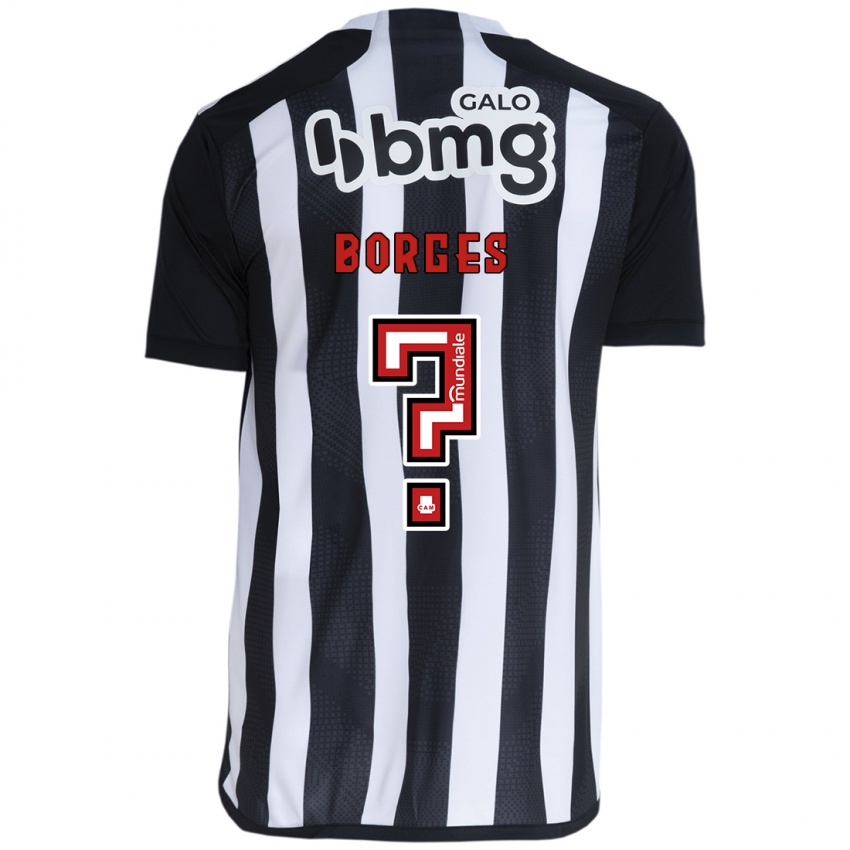 Niño Camiseta Leo Borges #0 Blanco Negro 1ª Equipación 2024/25 La Camisa Chile