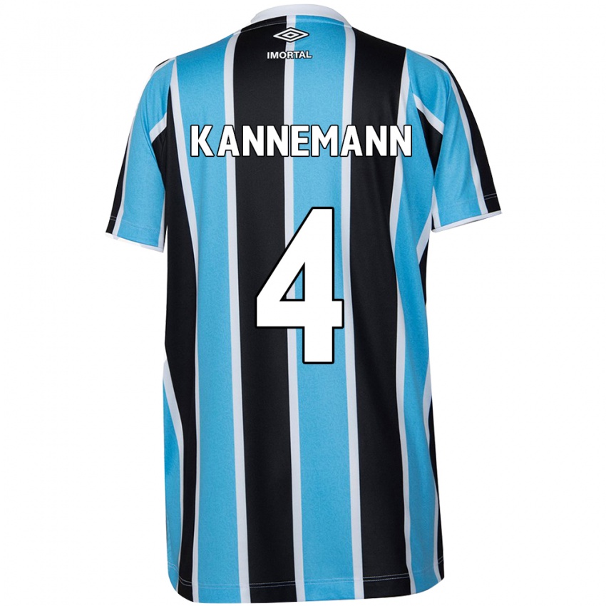 Niño Camiseta Walter Kannemann #4 Azul Negro Blanco 1ª Equipación 2024/25 La Camisa Chile