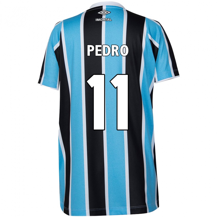 Niño Camiseta João Pedro #11 Azul Negro Blanco 1ª Equipación 2024/25 La Camisa Chile