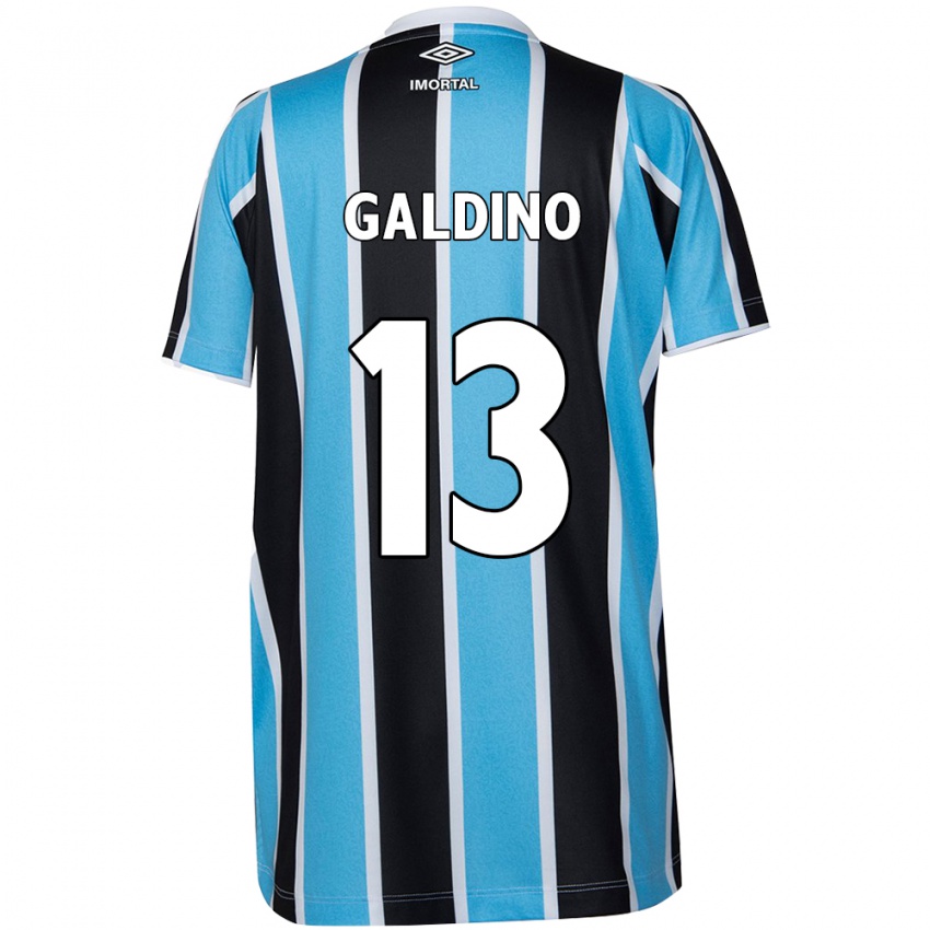 Niño Camiseta Everton Galdino #13 Azul Negro Blanco 1ª Equipación 2024/25 La Camisa Chile