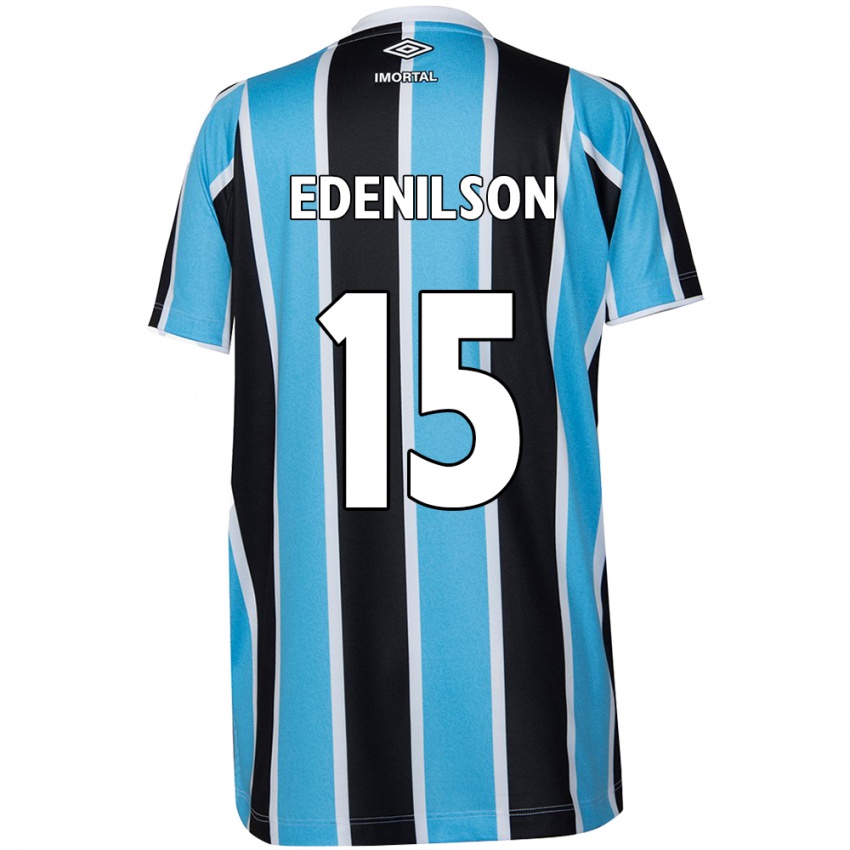 Niño Camiseta Edenilson #15 Azul Negro Blanco 1ª Equipación 2024/25 La Camisa Chile