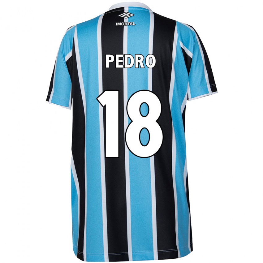 Niño Camiseta João Pedro #18 Azul Negro Blanco 1ª Equipación 2024/25 La Camisa Chile