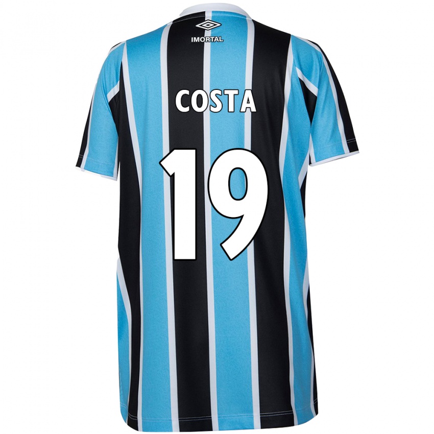 Niño Camiseta Diego Costa #19 Azul Negro Blanco 1ª Equipación 2024/25 La Camisa Chile