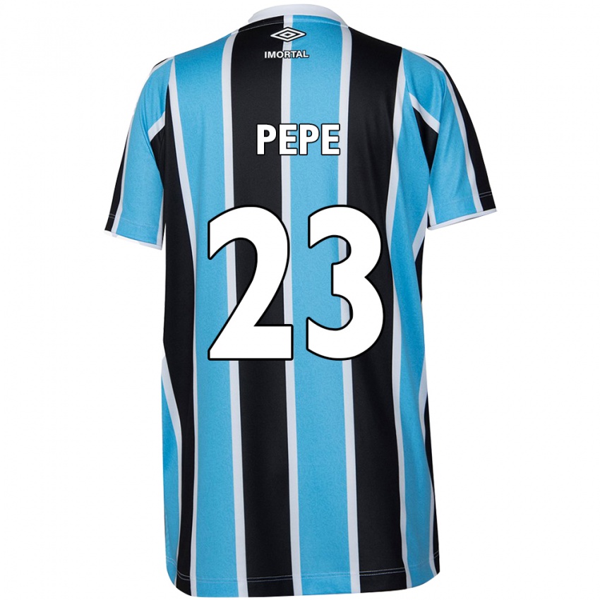 Niño Camiseta Pepê #23 Azul Negro Blanco 1ª Equipación 2024/25 La Camisa Chile