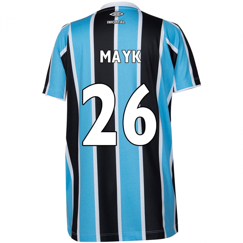 Niño Camiseta Mayk #26 Azul Negro Blanco 1ª Equipación 2024/25 La Camisa Chile