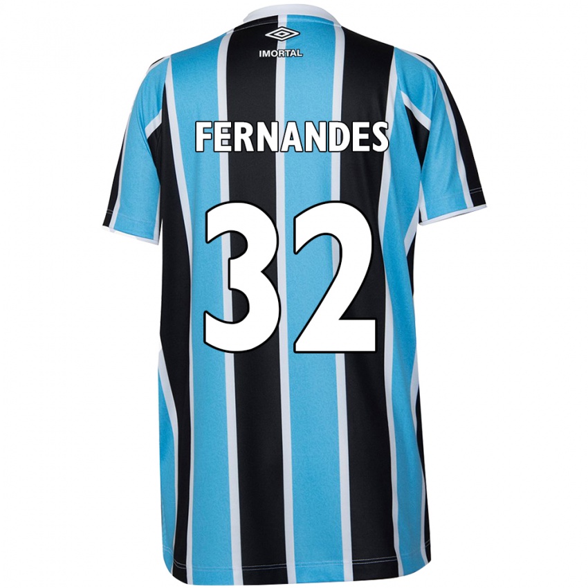 Niño Camiseta Nathan Fernandes #32 Azul Negro Blanco 1ª Equipación 2024/25 La Camisa Chile