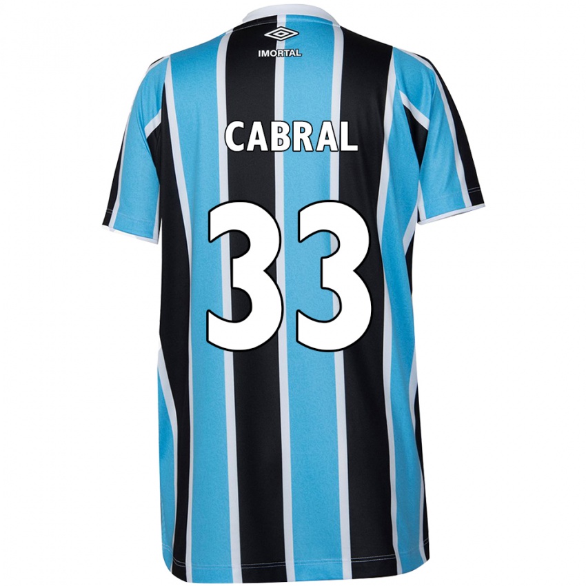 Niño Camiseta Rafael Cabral #33 Azul Negro Blanco 1ª Equipación 2024/25 La Camisa Chile