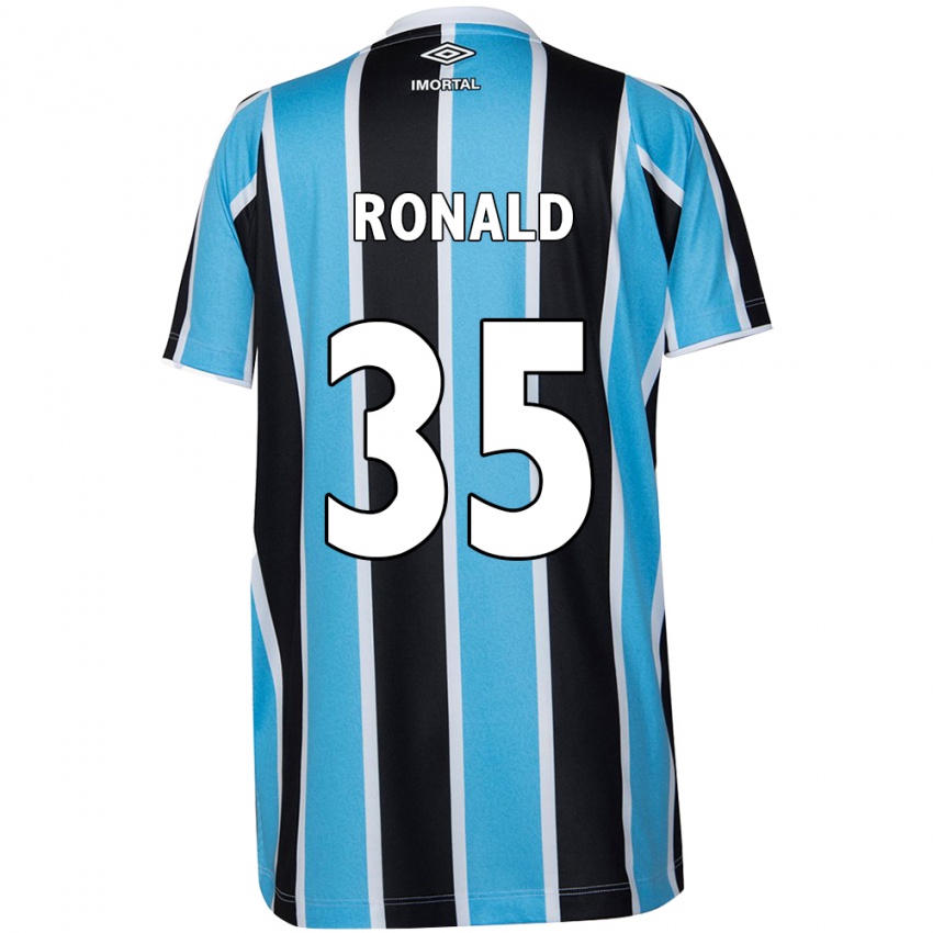 Niño Camiseta Ronald #35 Azul Negro Blanco 1ª Equipación 2024/25 La Camisa Chile