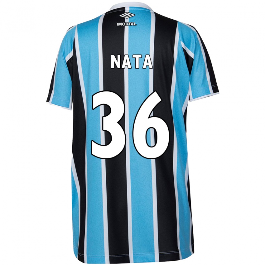 Niño Camiseta Natã #36 Azul Negro Blanco 1ª Equipación 2024/25 La Camisa Chile