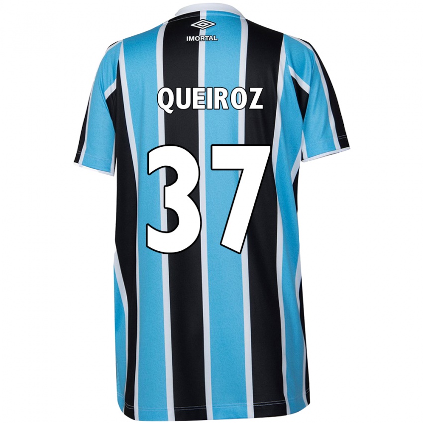 Niño Camiseta Du Queiroz #37 Azul Negro Blanco 1ª Equipación 2024/25 La Camisa Chile