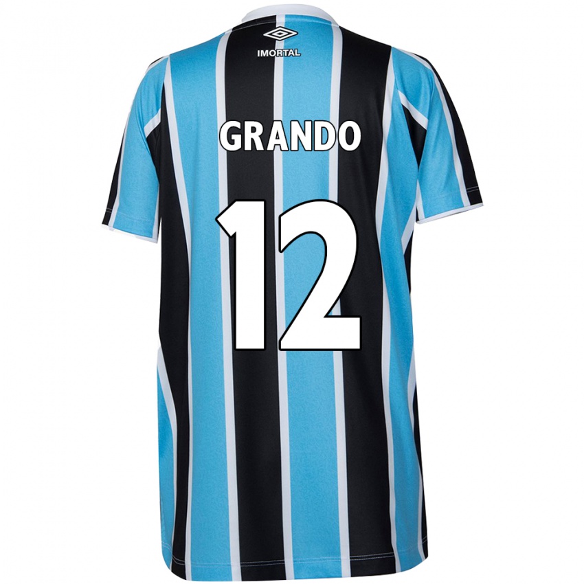 Niño Camiseta Gabriel Grando #12 Azul Negro Blanco 1ª Equipación 2024/25 La Camisa Chile