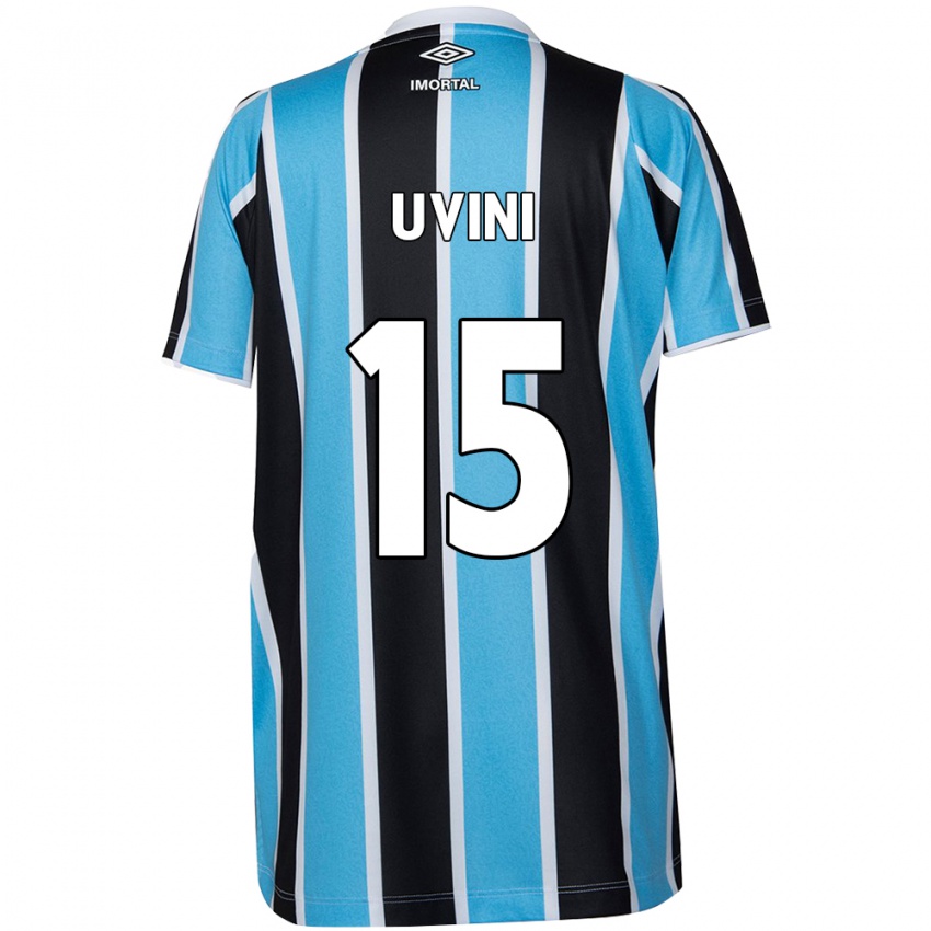 Niño Camiseta Bruno Uvini #15 Azul Negro Blanco 1ª Equipación 2024/25 La Camisa Chile