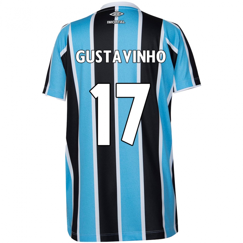 Niño Camiseta Gustavinho #17 Azul Negro Blanco 1ª Equipación 2024/25 La Camisa Chile