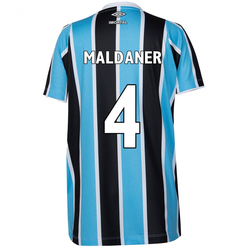 Niño Camiseta Pati Maldaner #4 Azul Negro Blanco 1ª Equipación 2024/25 La Camisa Chile