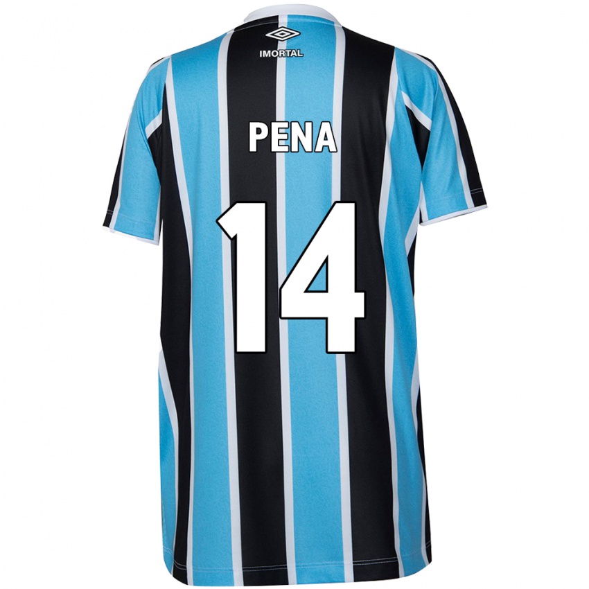 Niño Camiseta Jessica Peña #14 Azul Negro Blanco 1ª Equipación 2024/25 La Camisa Chile