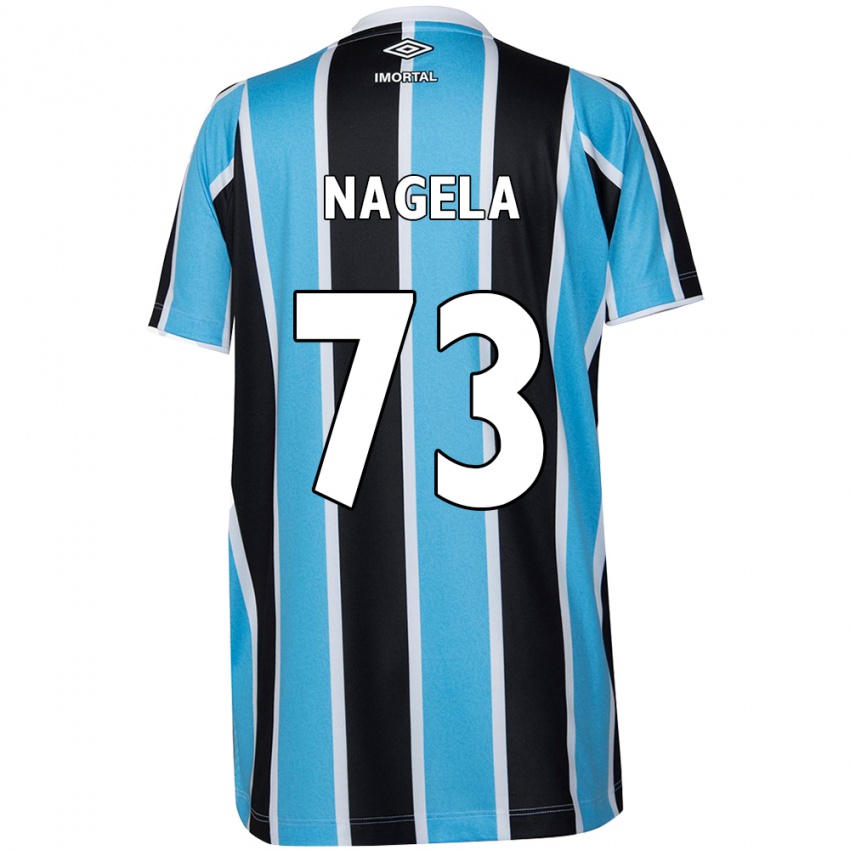 Niño Camiseta Nágela #73 Azul Negro Blanco 1ª Equipación 2024/25 La Camisa Chile