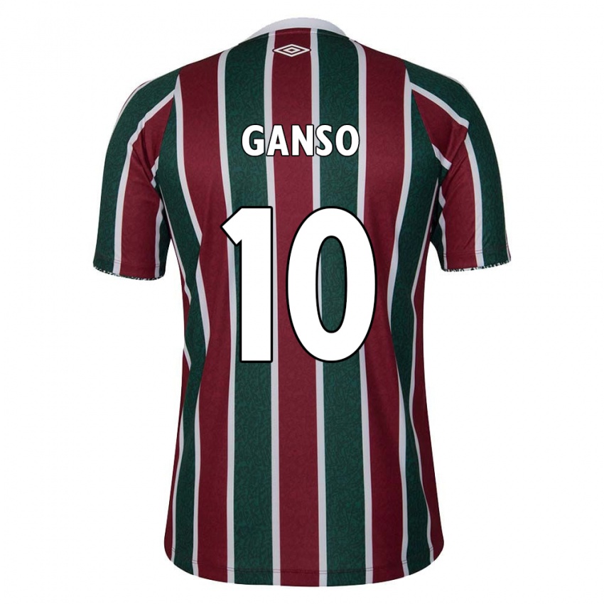 Niño Camiseta Ganso #10 Verde Granate Blanco 1ª Equipación 2024/25 La Camisa Chile