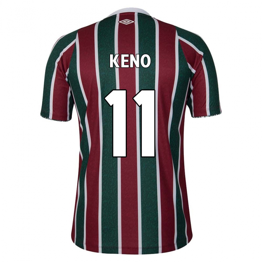 Niño Camiseta Keno #11 Verde Granate Blanco 1ª Equipación 2024/25 La Camisa Chile