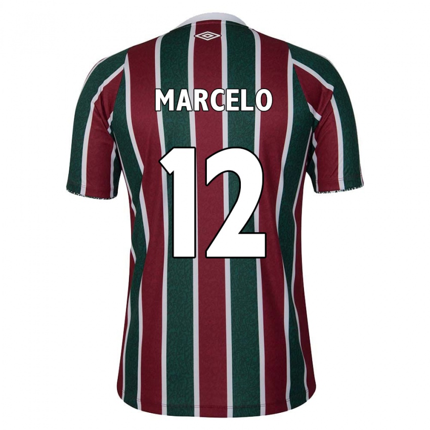 Niño Camiseta Marcelo #12 Verde Granate Blanco 1ª Equipación 2024/25 La Camisa Chile