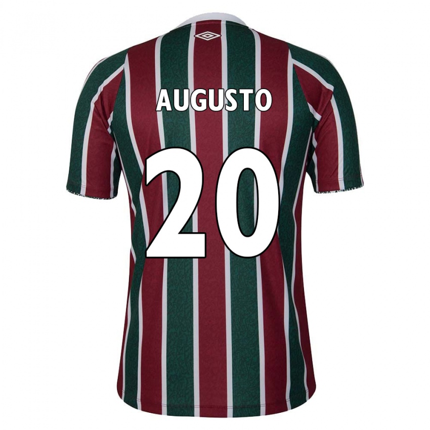 Niño Camiseta Renato Augusto #20 Verde Granate Blanco 1ª Equipación 2024/25 La Camisa Chile