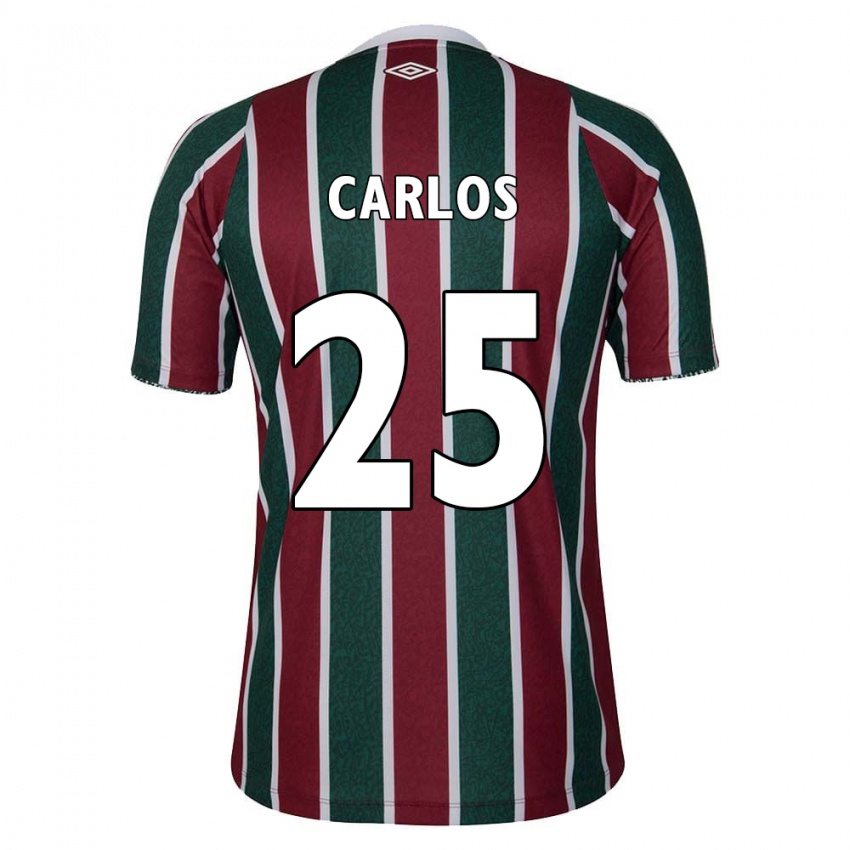 Niño Camiseta Antônio Carlos #25 Verde Granate Blanco 1ª Equipación 2024/25 La Camisa Chile